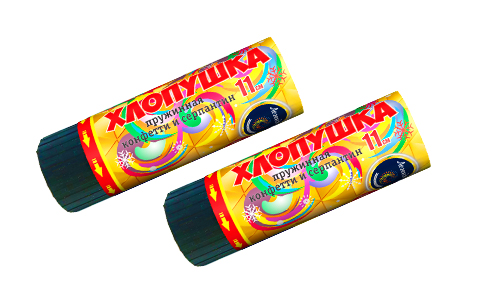  Пружинная хлопушка 11см с конфетти и серпантином  в Губкинском